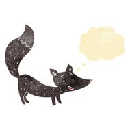 cartoon little wolf cub with thought bubble N2