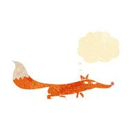 cartoon little fox with thought bubble N6