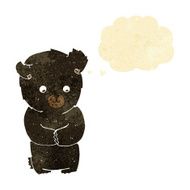 cute cartoon black bear with thought bubble N11