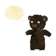 cute cartoon black bear with thought bubble N12