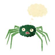 cartoon spider with thought bubble N3