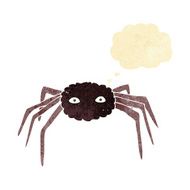 cartoon spider with thought bubble N4