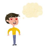cartoon man in love with thought bubble N2
