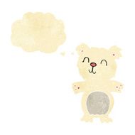 cartoon cute polar bear cub with thought bubble N3