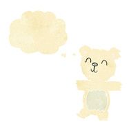cartoon cute polar bear cub with thought bubble N4