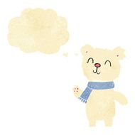 cartoon cute polar bear cub with thought bubble N5