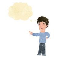 cartoon pointing man with thought bubble N15