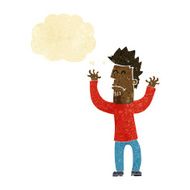 cartoon stressed man with thought bubble N13