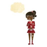 cartoon cool girl with thought bubble N4
