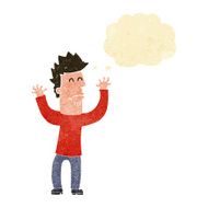 cartoon stressed man with thought bubble N14