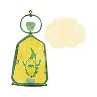 cartoon spooky lantern with thought bubble