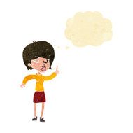 cartoon woman with idea thought bubble N46
