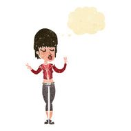 cartoon cool girl with thought bubble N5