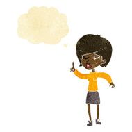 cartoon woman with idea thought bubble N47