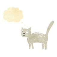 cartoon frightened cat with thought bubble N3