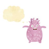 cartoon funny slime monster with thought bubble N2