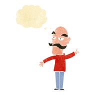 cartoon old man telling story with thought bubble N2