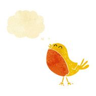 cartoon singing bird with thought bubble N2