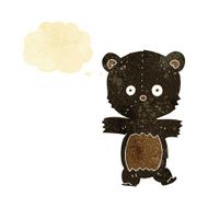 cute cartoon black bear with thought bubble N13