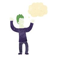 cartoon halloween vampire with thought bubble N2