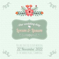 Vintage wedding invitation card template