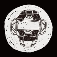 baseball catcher doodle N9
