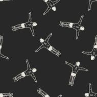 diving doodle seamless pattern background N2