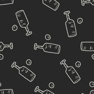 cricket doodle seamless pattern background N2