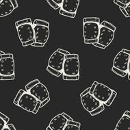 knee pads doodle seamless pattern background N2