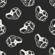 helmet doodle seamless pattern background N4