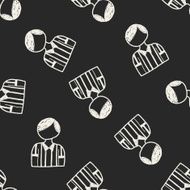 referee doodle seamless pattern background N2