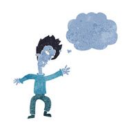 cartoon halloween vampire with thought bubble N3