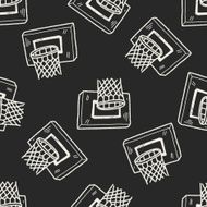 basketball doodle seamless pattern background N2