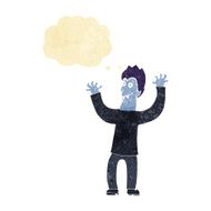 cartoon halloween vampire with thought bubble N4
