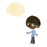 cartoon confused woman with thought bubble N15