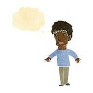 cartoon surprised man with thought bubble N24