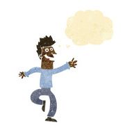 cartoon happy man with thought bubble N85