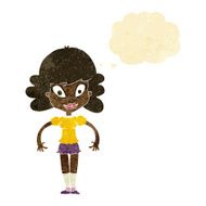 cartoon pretty woman with thought bubble N54