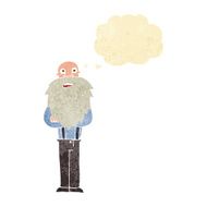 cartoon bearded old man with thought bubble N7