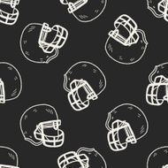 Doodle Football Helmet seamless pattern background N2