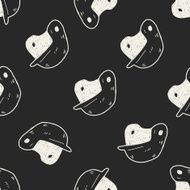 baseball helmet doodle seamless pattern background N2