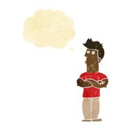 cartoon man with folded arms thought bubble N6