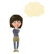 cartoon happy woman with thought bubble N52