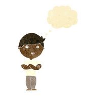 cartoon happy man with thought bubble N89
