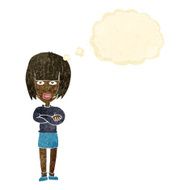 Cartoon Annoyed Woman With Thought Bubble N35