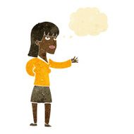 cartoon woman explaining with thought bubble N9