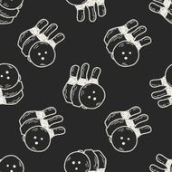 Doodle Bowling seamless pattern background N2