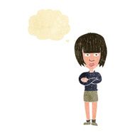 Cartoon Annoyed Woman With Thought Bubble N36