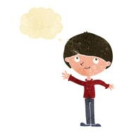 cartoon happy boy with thought bubble N47