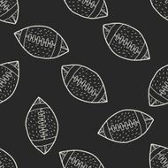 football doodle drawing seamless pattern background